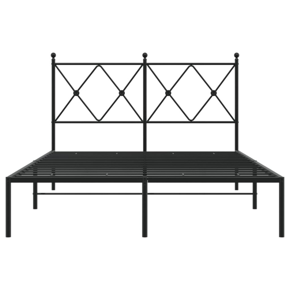 Estructura cama sin colchón con cabecero metal negro 120x190