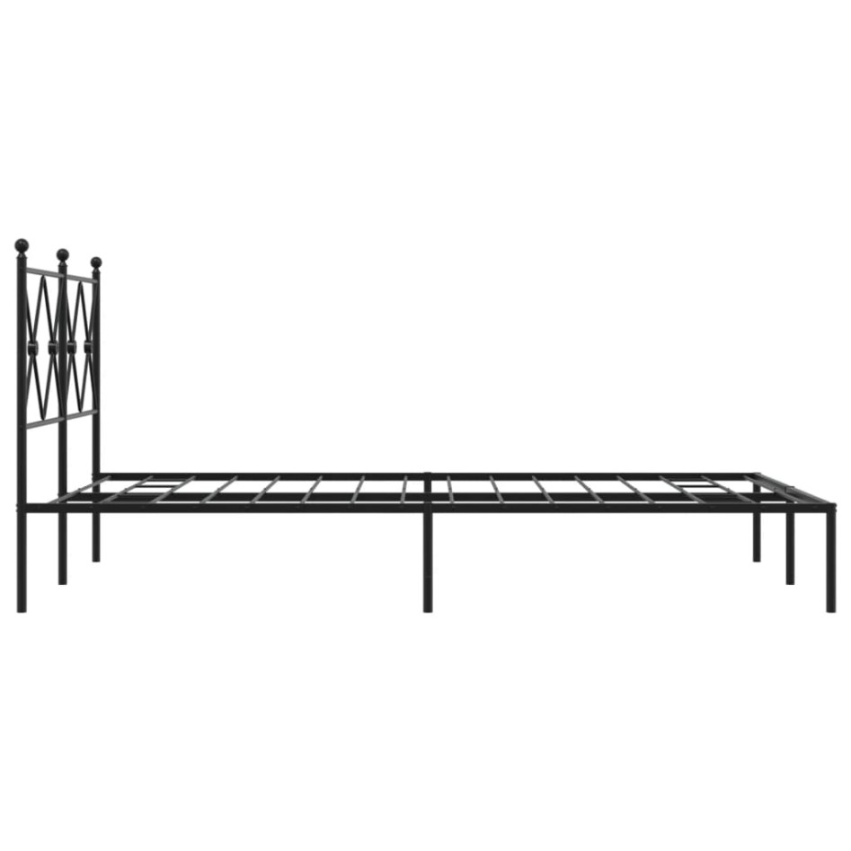 Estructura cama sin colchón con cabecero metal negro 120x190