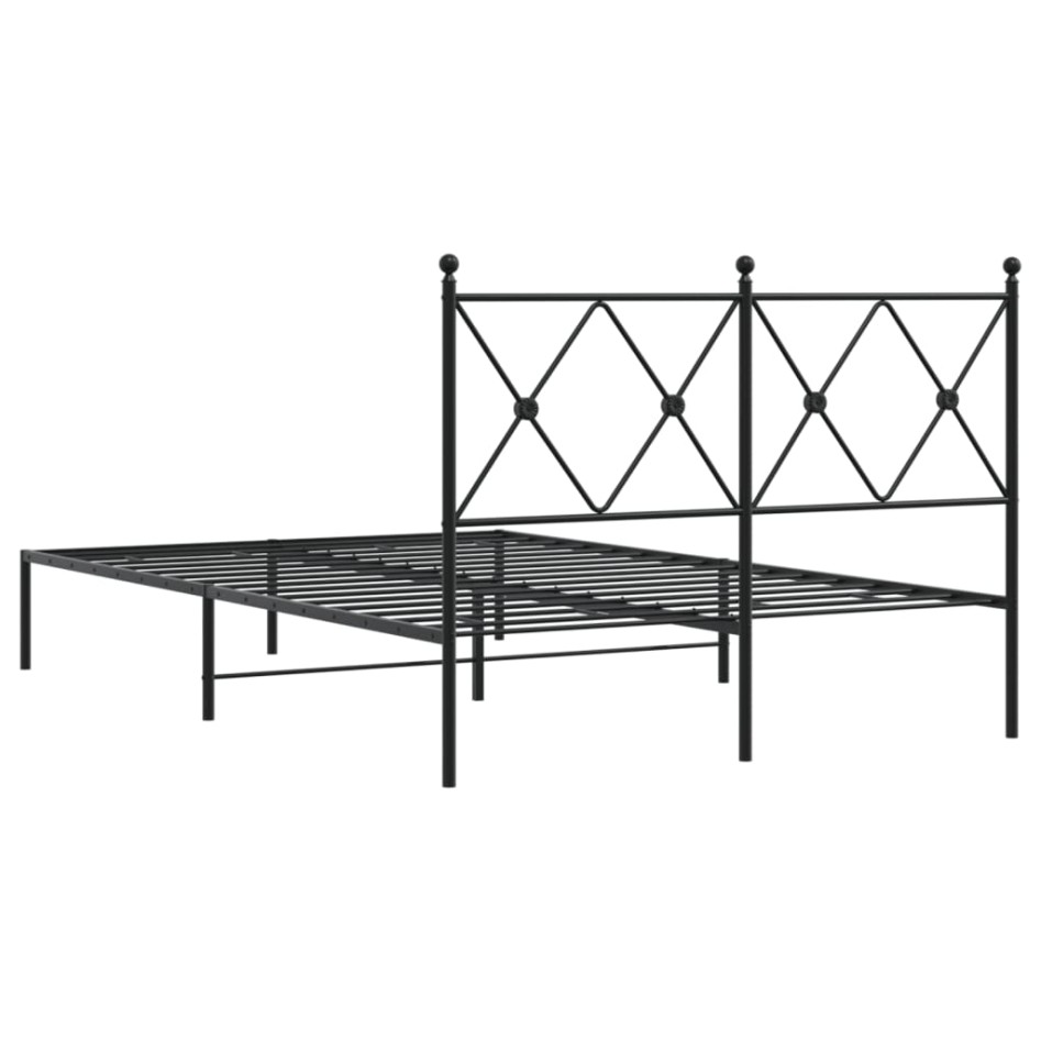 Estructura cama sin colchón con cabecero metal negro 120x190