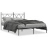 Estructura cama sin colchón con cabecero metal negro 140x200