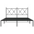 Estructura cama sin colchón con cabecero metal negro 140x200
