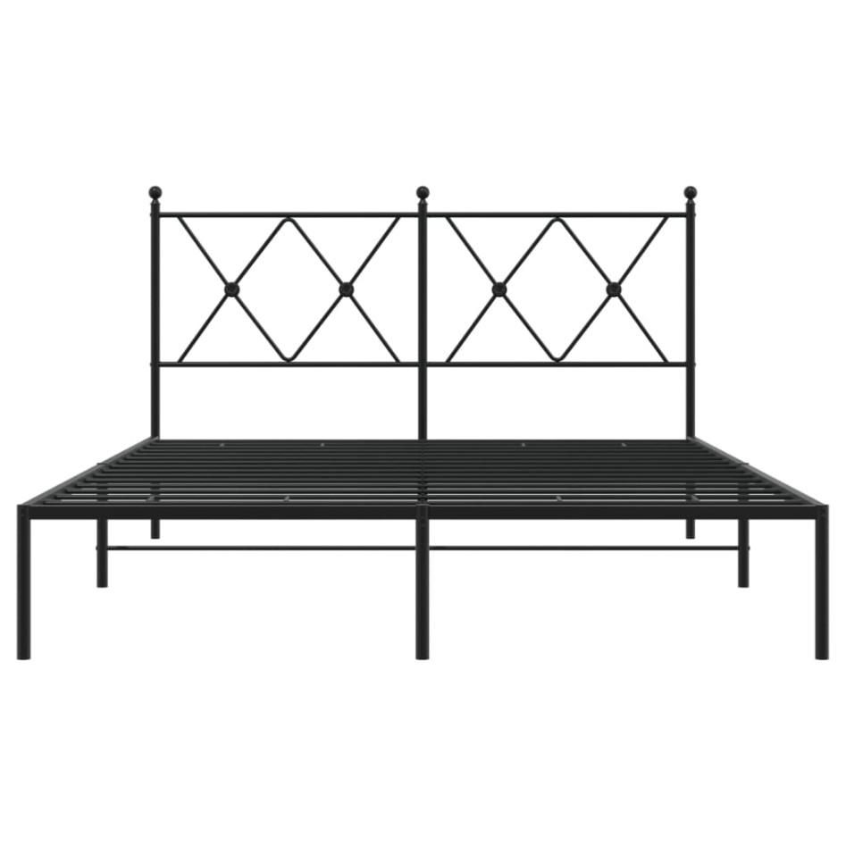 Estructura cama sin colchón con cabecero metal negro 140x200