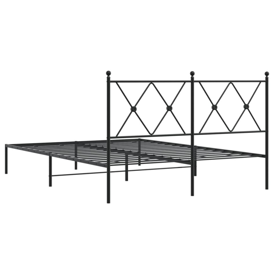 Estructura cama sin colchón con cabecero metal negro 140x200