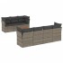 Set de sofás de jardín 8 pzas y cojines ratán sintético