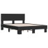 Estructura de cama madera de ingeniería y metal negro