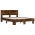 Estructura cama madera ingeniería metal roble ahumado