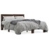 Estructura cama madera ingeniería metal marrón roble 140x200