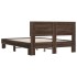 Estructura cama madera ingeniería metal marrón roble 140x200