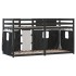 Litera con cortinas madera maciza pino blanco y negro 90x200