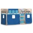 Litera con cortinas madera maciza de pino azul 90x200