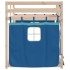 Litera con cortinas madera maciza de pino azul 90x200