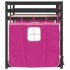 Litera con cortinas madera maciza de pino rosa 90x200