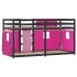 Litera con cortinas madera maciza de pino rosa 90x200