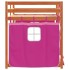 Litera con cortinas madera maciza de pino rosa 90x200