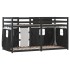 Litera con cortinas madera maciza pino blanco y negro 90x190
