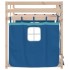 Litera con cortinas madera maciza de pino azul 80x200