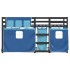 Litera con cortinas madera maciza de pino azul 90x190