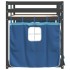 Litera con cortinas madera maciza de pino azul 90x190