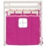 Litera con cortinas madera maciza de pino rosa 80x200