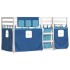 Litera con cortinas madera maciza de pino azul 90x190