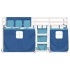 Litera con cortinas madera maciza de pino azul 90x190