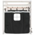 Litera con cortinas madera maciza pino blanco y negro 80x200