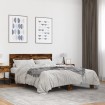 Estructura cama madera ingeniería metal roble ahumado 120x200cm