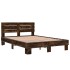 Estructura cama madera ingeniería metal roble ahumado