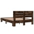 Estructura cama madera ingeniería metal roble ahumado