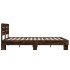Estructura cama madera ingeniería metal roble ahumado