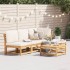 Juego de muebles jardín 5 pzas con cojines madera maciza
