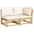 Juego de muebles jardín 5 pzas con cojines madera maciza