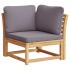 Set de muebles para jardín 3 piezas con cojines madera