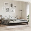 Estructura cama sin colchón con cabecero metal negro 193x203 cm