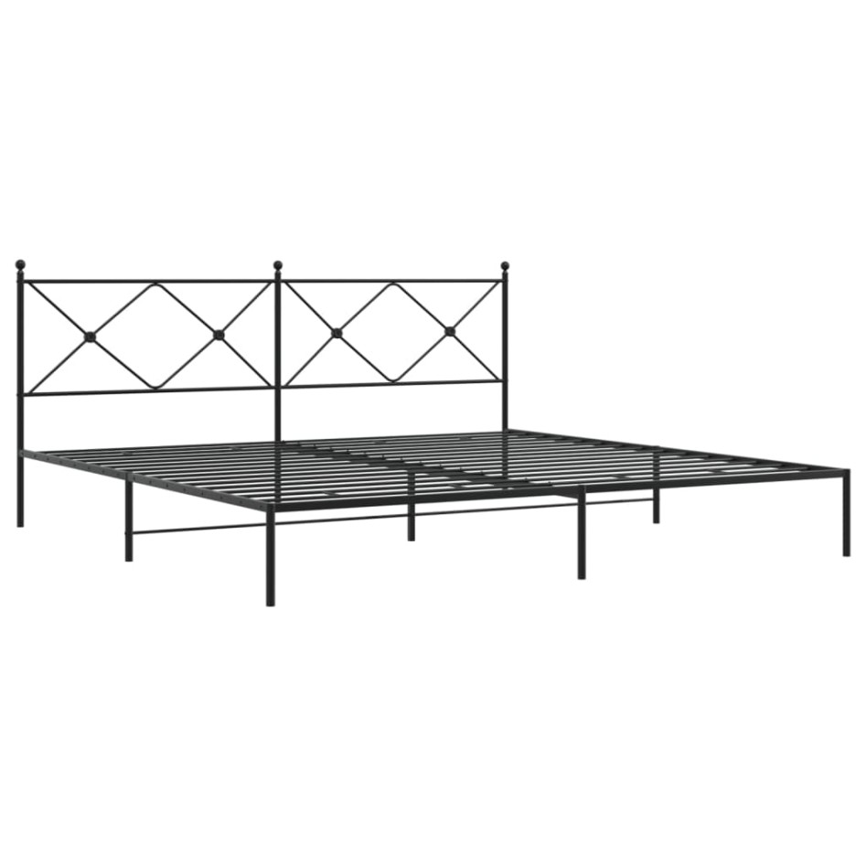 Estructura cama sin colchón con cabecero metal negro 193x203