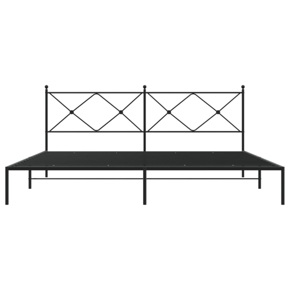Estructura cama sin colchón con cabecero metal negro 193x203