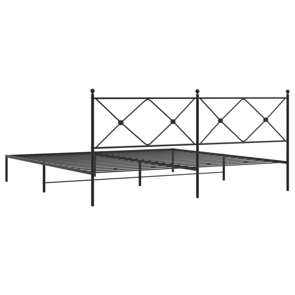 Estructura cama sin colchón con cabecero metal negro 193x203