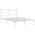 Estructura cama sin colchón con cabecero metal blanco