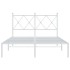 Estructura cama sin colchón con cabecero metal blanco