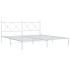 Estructura cama sin colchón con cabecero metal blanco