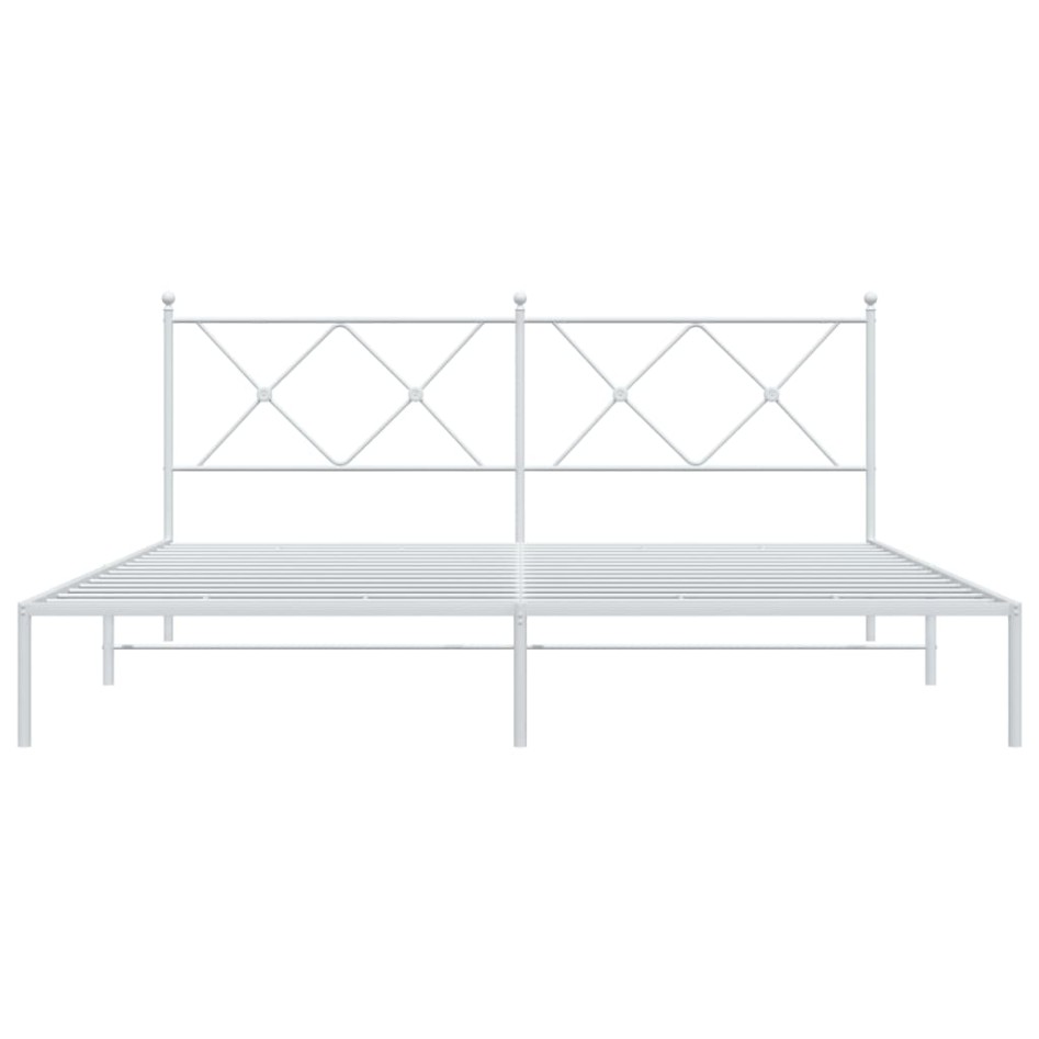 Estructura cama sin colchón con cabecero metal blanco