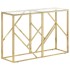Mesa consola acero inoxidable dorado y vidrio