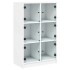 Aparador alto con puertas madera ingeniería blanco 68x37x109