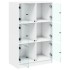 Aparador alto con puertas madera ingeniería blanco 68x37x109