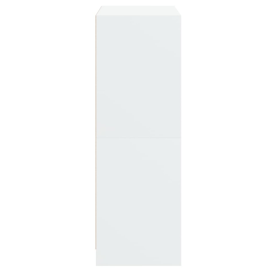 Aparador alto con puertas madera ingeniería blanco 68x37x109