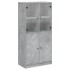 Aparador alto con puertas madera gris hormigón 68x37x142