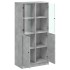 Aparador alto con puertas madera gris hormigón 68x37x142