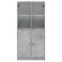 Aparador alto con puertas madera gris hormigón 68x37x142