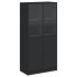 Aparador alto con puertas madera ingeniería negro 68x37x142