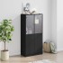 Aparador alto con puertas madera ingeniería negro 68x37x142